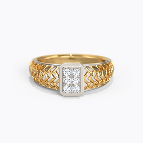 Caleb Diamond Ring for Men Diamond Rings 14 Karat Yellow Gold Caleb Diamond Ring for Men