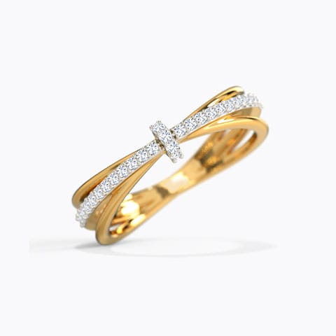 Iris Knot Diamond Ring Diamond Rings 14 Karat Yellow Gold Iris Knot Diamond Ring