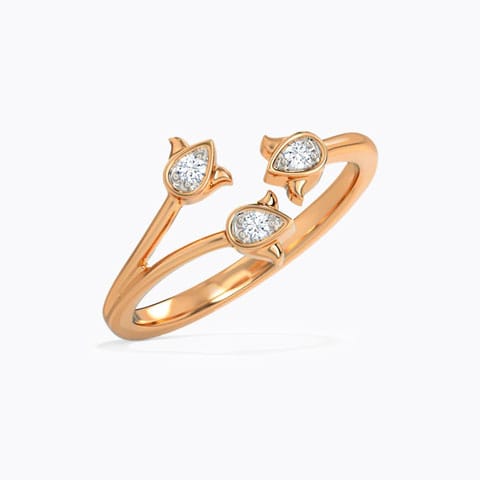 Kaisley Tulip Diamond Ring Diamond Rings 14 Karat Rose Gold Kaisley Tulip Diamond Ring