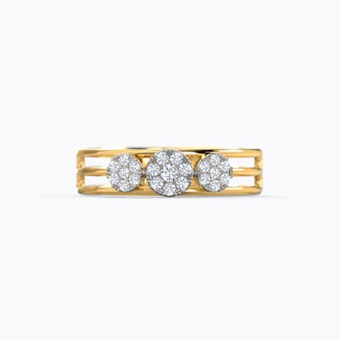 Awe-inspiring Diamond Band Diamond Rings 14 Karat Yellow Gold Awe-inspiring Diamond Band