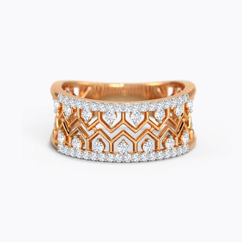 Katharine Classic Diamond Band Diamond Rings 14 Karat Rose Gold Katharine Classic Diamond Band