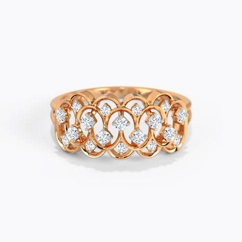 Seamless Diamond Band Diamond Rings 14 Karat Rose Gold Seamless Diamond Band