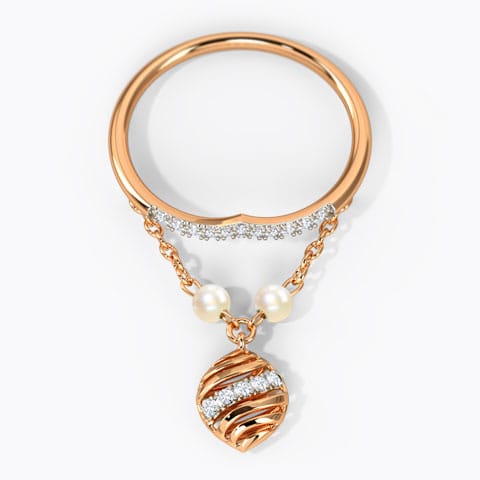 Arlena Dangling Gemstone Ring Diamond,Gemstone Rings 14 Karat Rose Gold Arlena Dangling Gemstone Ring