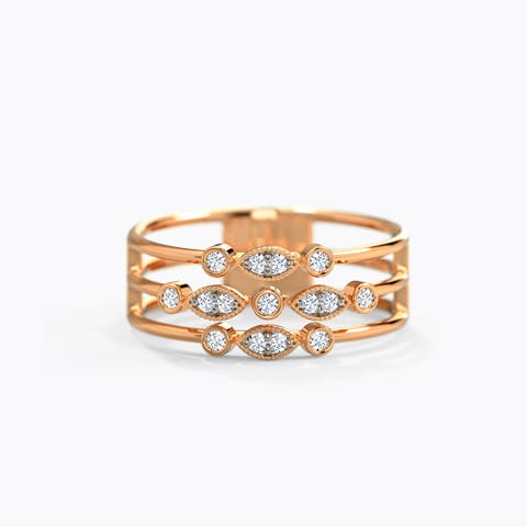 Emily Wondrous Diamond Band Diamond Rings 14 Karat Rose Gold Emily Wondrous Diamond Band