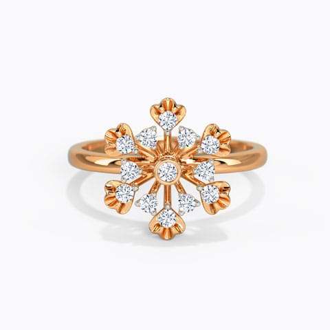 Cornella Petite Petal Diamond Ring Diamond Rings 14 Karat Rose Gold Cornella Petite Petal Diamond Ring