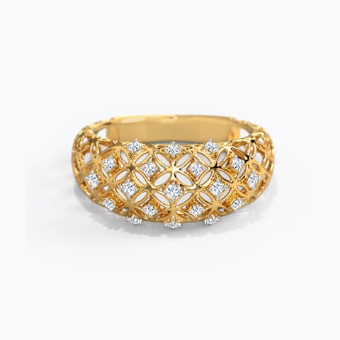 Amiyah Weave Diamond Ring Diamond Rings 14 Karat Yellow Gold Amiyah Weave Diamond Ring