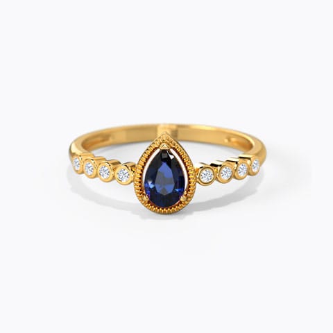 Anna Exquisite Gemstone Ring Diamond,Gemstone Rings 14 Karat Yellow Gold Anna Exquisite Gemstone Ring