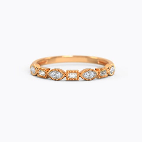 Margerit Splendid Diamond Band Diamond Rings 14 Karat Rose Gold Margerit Splendid Diamond Band
