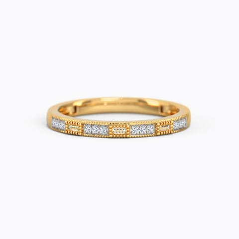 Floria Pleasant Diamond Band Diamond Rings 14 Karat Yellow Gold Floria Pleasant Diamond Band