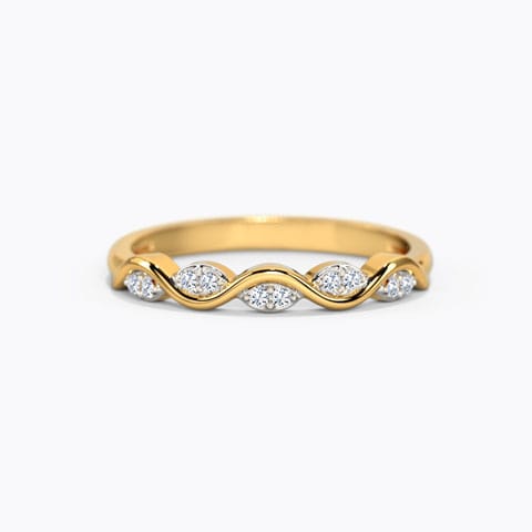 Isabella Wavy Diamond Band Diamond Rings 14 Karat Yellow Gold Isabella Wavy Diamond Band