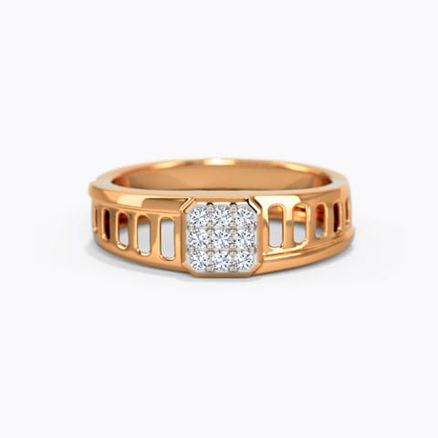 Alvar Diamond Ring for Men Diamond Rings 14 Karat Rose Gold Alvar Diamond Ring for Men