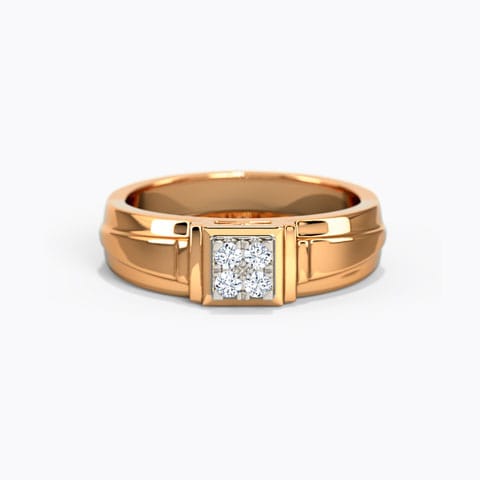 Egon Diamond Ring for Men Diamond Rings 14 Karat Rose Gold Egon Diamond Ring for Men