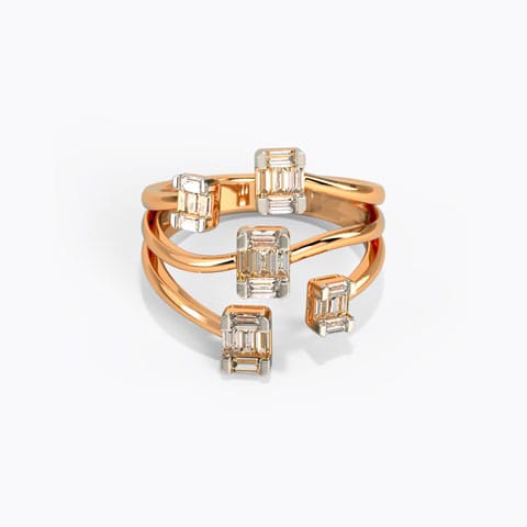 Zaniel Glam Diamond Ring Diamond Rings 14 Karat Rose Gold Zaniel Glam Diamond Ring