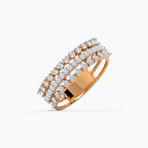 Zohar Diamond Band Diamond Rings 14 Karat Rose Gold Zohar Diamond Band