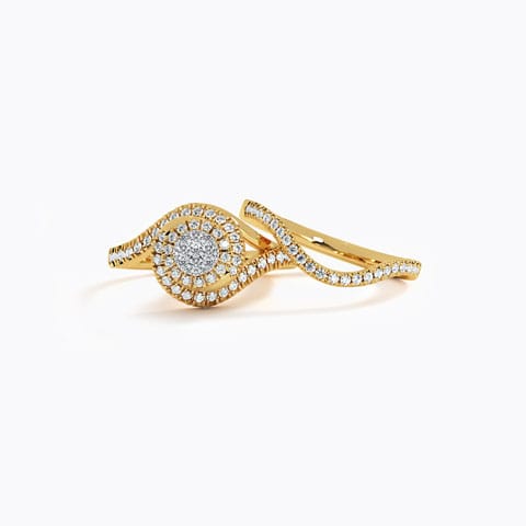 Taia Diamond Bridal Ring Set Diamond Rings 14 Karat Two Tone Gold Taia Diamond Bridal Ring Set