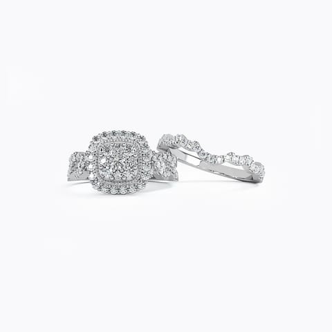Stasha Diamond Bridal Ring Set Diamond Rings 14 Karat White Gold Stasha Diamond Bridal Ring Set