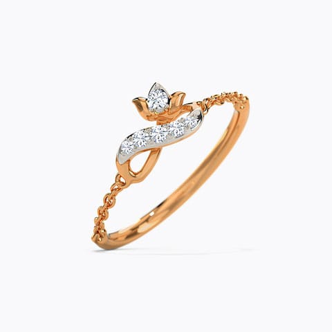Refined Infinity Diamond Ring Diamond Rings 14 Karat Rose Gold Refined Infinity Diamond Ring