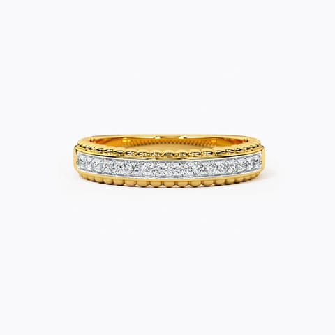 Amber Swish Diamond Band Diamond Rings 14 Karat Yellow Gold Amber Swish Diamond Band