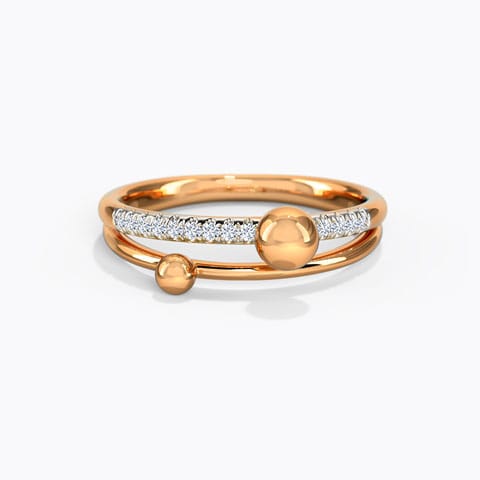 Dewdrops Linear Diamond Ring Diamond Rings 18 Karat Rose Gold Dewdrops Linear Diamond Ring