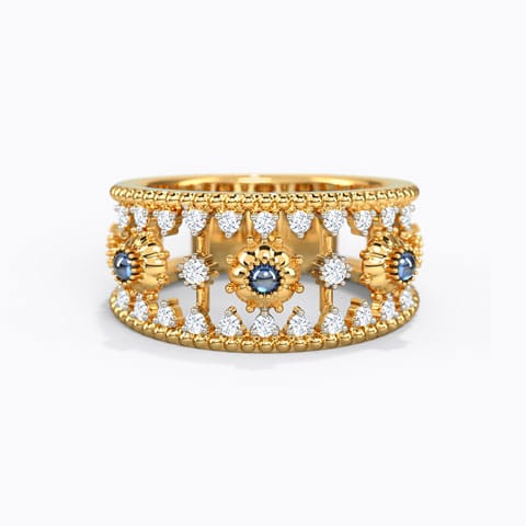 Vihaani Gemstone Band Diamond,Gemstone Rings 14 Karat Yellow Gold Vihaani Gemstone Band