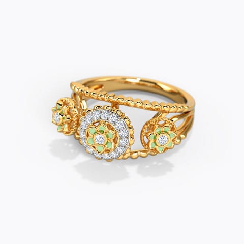 Nousha Diamond Ring Diamond Rings 14 Karat Yellow Gold Nousha Diamond Ring
