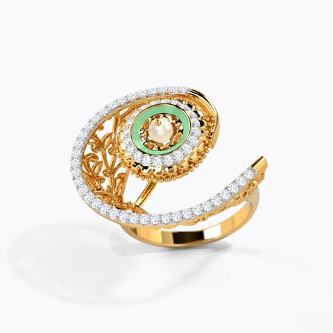 Yesfir Gemstone Ring Diamond,Gemstone Rings 14 Karat Yellow Gold Yesfir Gemstone Ring
