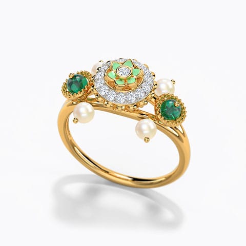 Yesha Gemstone Ring Diamond,Gemstone Rings 14 Karat Yellow Gold Yesha Gemstone Ring