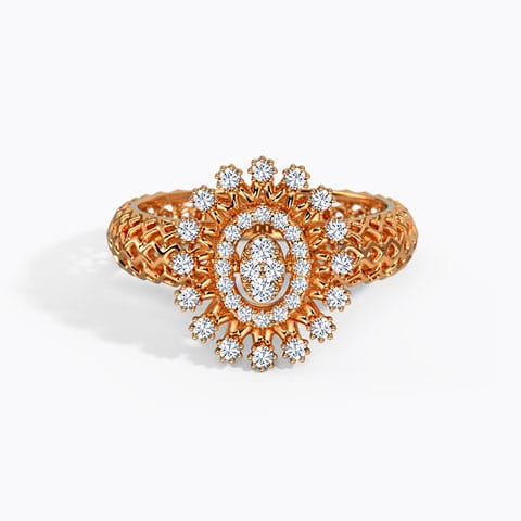 Veronne Mesh Diamond Ring Diamond Rings 14 Karat Rose Gold Veronne Mesh Diamond Ring