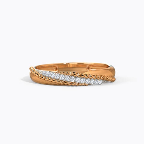 Janvi Charismatic Diamond Band Diamond Rings 14 Karat Rose Gold Janvi Charismatic Diamond Band