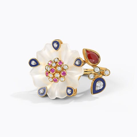 Kennedy Diamond Ring Diamond,Gemstone Rings 14 Karat Yellow Gold Kennedy Diamond Ring