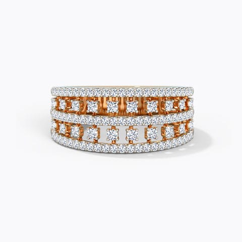 Classic Broad Eternity Diamond Ring Diamond Rings 14 Karat Rose Gold Classic Broad Eternity Diamond Ring