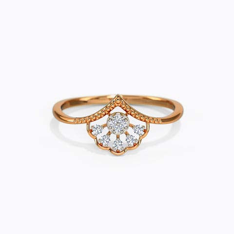 Posy Chevron Diamond Ring Diamond Rings 14 Karat Rose Gold Posy Chevron Diamond Ring