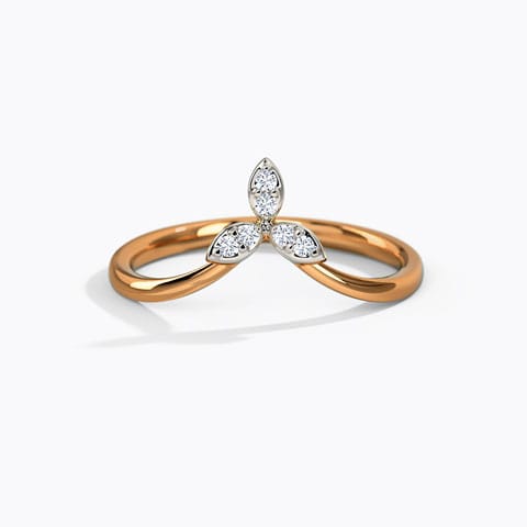 Acacia Chevron Diamond Ring Diamond Rings 14 Karat Rose Gold Acacia Chevron Diamond Ring