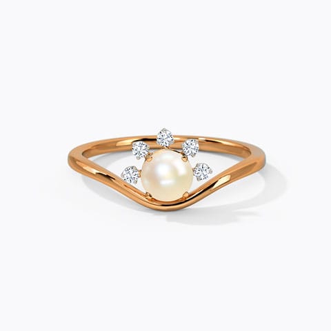 Amara Groovy Pearl Ring Diamond,Gemstone Rings 14 Karat Rose Gold Amara Groovy Pearl Ring