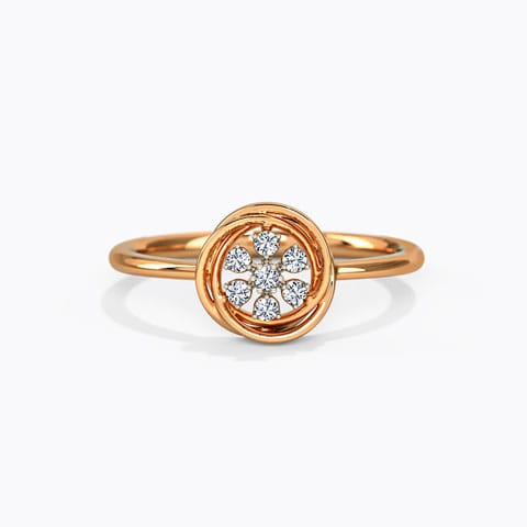 Fancy Florid Diamond Ring Diamond Rings 14 Karat Rose Gold Fancy Florid Diamond Ring
