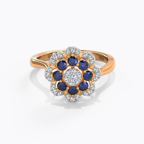 Blue Wave Diamond Ring Diamond,Gemstone Rings 14 Karat Rose Gold Blue Wave Diamond Ring