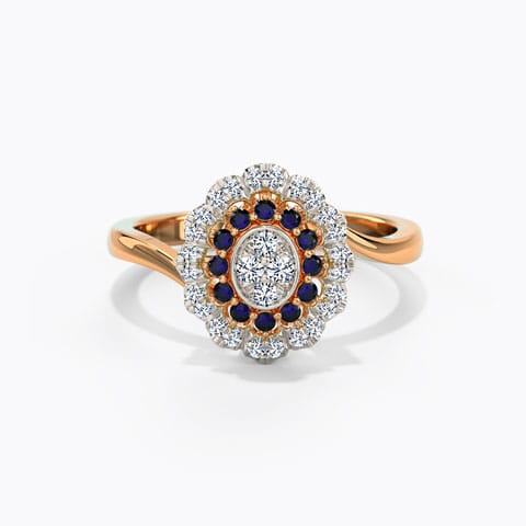 Blue Mayo Diamond Ring Diamond,Gemstone Rings 14 Karat Rose Gold Blue Mayo Diamond Ring