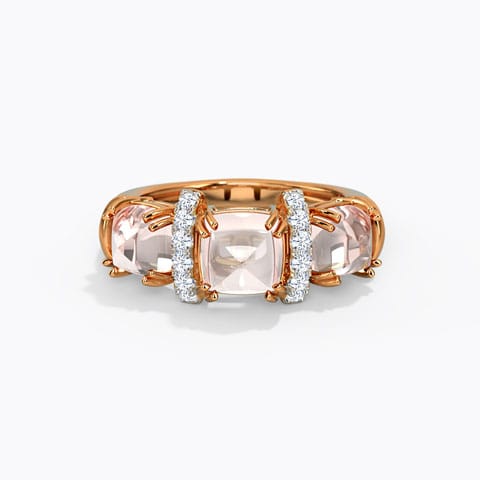Ridge Gemstone Ring Diamond,Gemstone Rings 14 Karat Rose Gold Ridge Gemstone Ring
