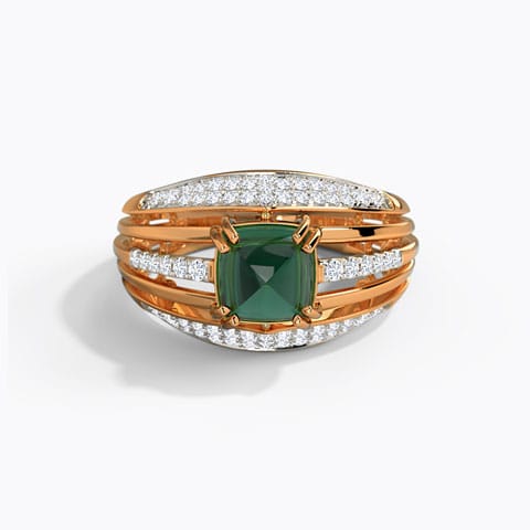 Knoll Bluff Gemstone Ring Diamond,Gemstone Rings 14 Karat Rose Gold Knoll Bluff Gemstone Ring
