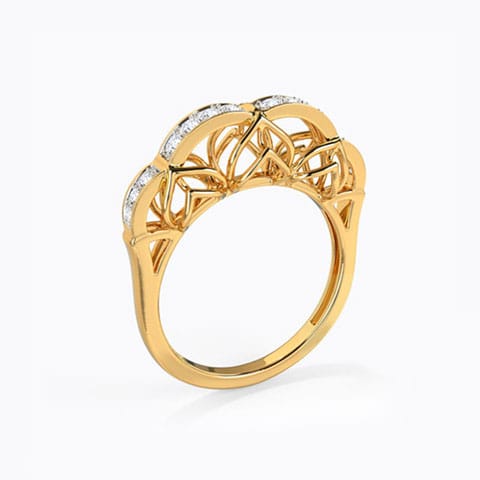 Samrina Regal Diamond Ring Diamond Rings 14 Karat Yellow Gold Samrina Regal Diamond Ring