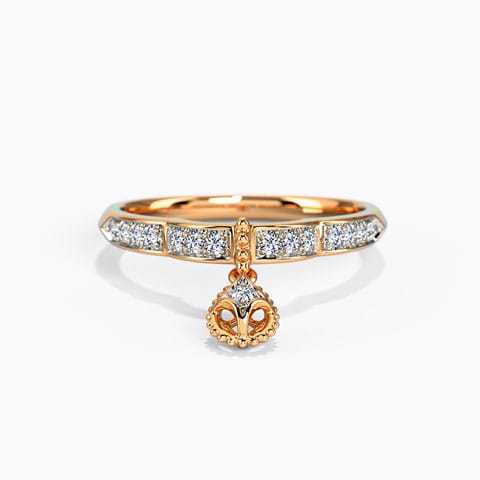 Astura Dangling Diamond Ring Diamond Rings 14 Karat Rose Gold Astura Dangling Diamond Ring