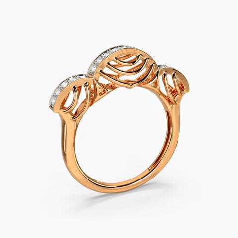 Shanira Weave Diamond Ring Diamond Rings 14 Karat Rose Gold Shanira Weave Diamond Ring