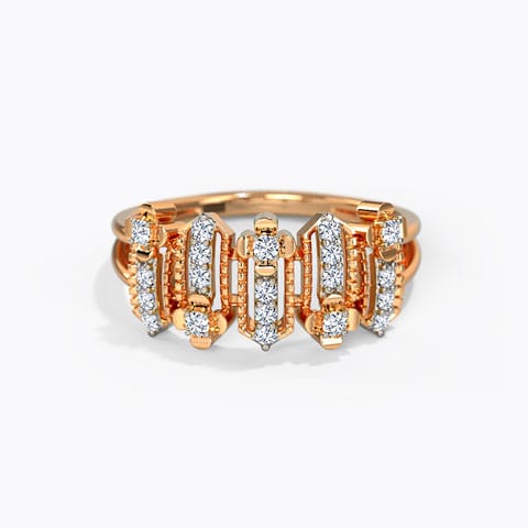 Regalina Diamond Band Diamond Rings 14 Karat Rose Gold Regalina Diamond Band