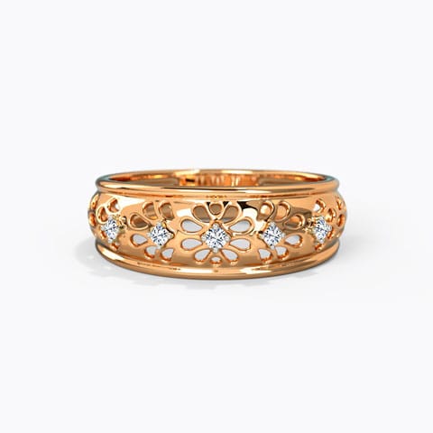 Galeria Diamond Band Diamond Rings 14 Karat Rose Gold Galeria Diamond Band
