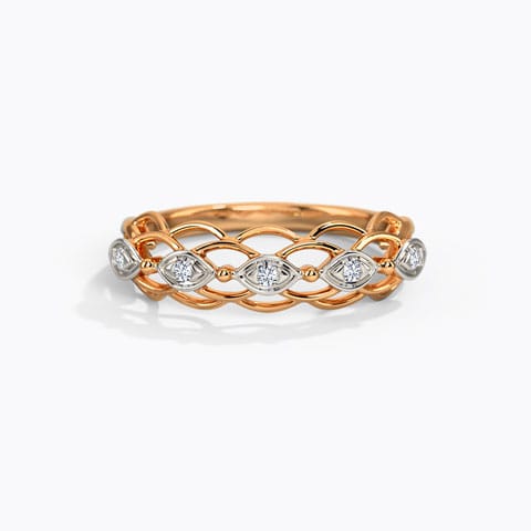 Interwine Sparkling Diamond Band Diamond Rings 14 Karat Rose Gold Interwine Sparkling Diamond Band
