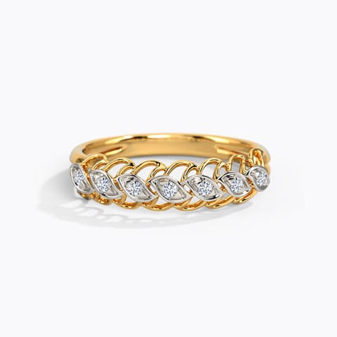 Twinkling Diamond Band Diamond Rings 14 Karat Yellow Gold Twinkling Diamond Band