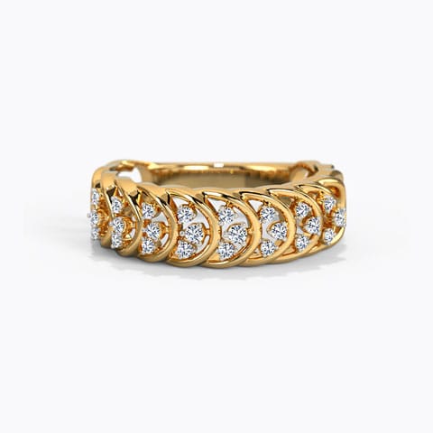 Cascia Diamond Band Diamond Rings 14 Karat Yellow Gold Cascia Diamond Band