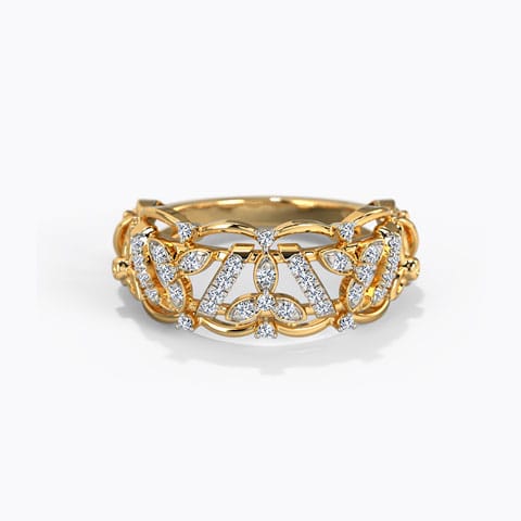 Regalina Diamond Band Diamond Rings 14 Karat Yellow Gold Regalina Diamond Band