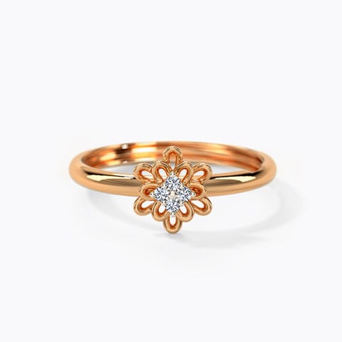 Aanshi Floral Diamond Ring Diamond Rings 14 Karat Rose Gold Aanshi Floral Diamond Ring