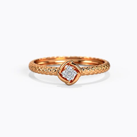 Akira Twist Diamond Ring Diamond Rings 14 Karat Rose Gold Akira Twist Diamond Ring